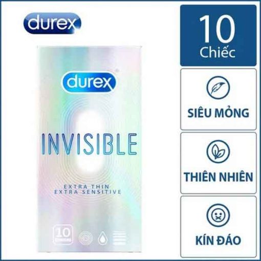 Bao cao su Durex invisible siêu mỏng hộp 12 cái