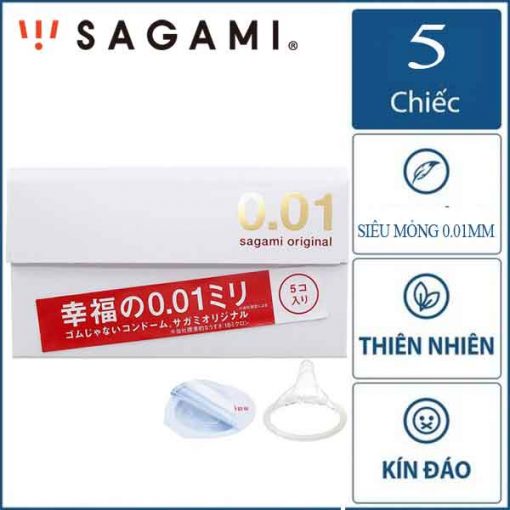 Bao cao su Sagami Original 0.01 hộp 5 cái