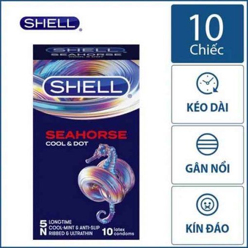 Bao cao su Shell Seahorse Cool & Dot 10 cái